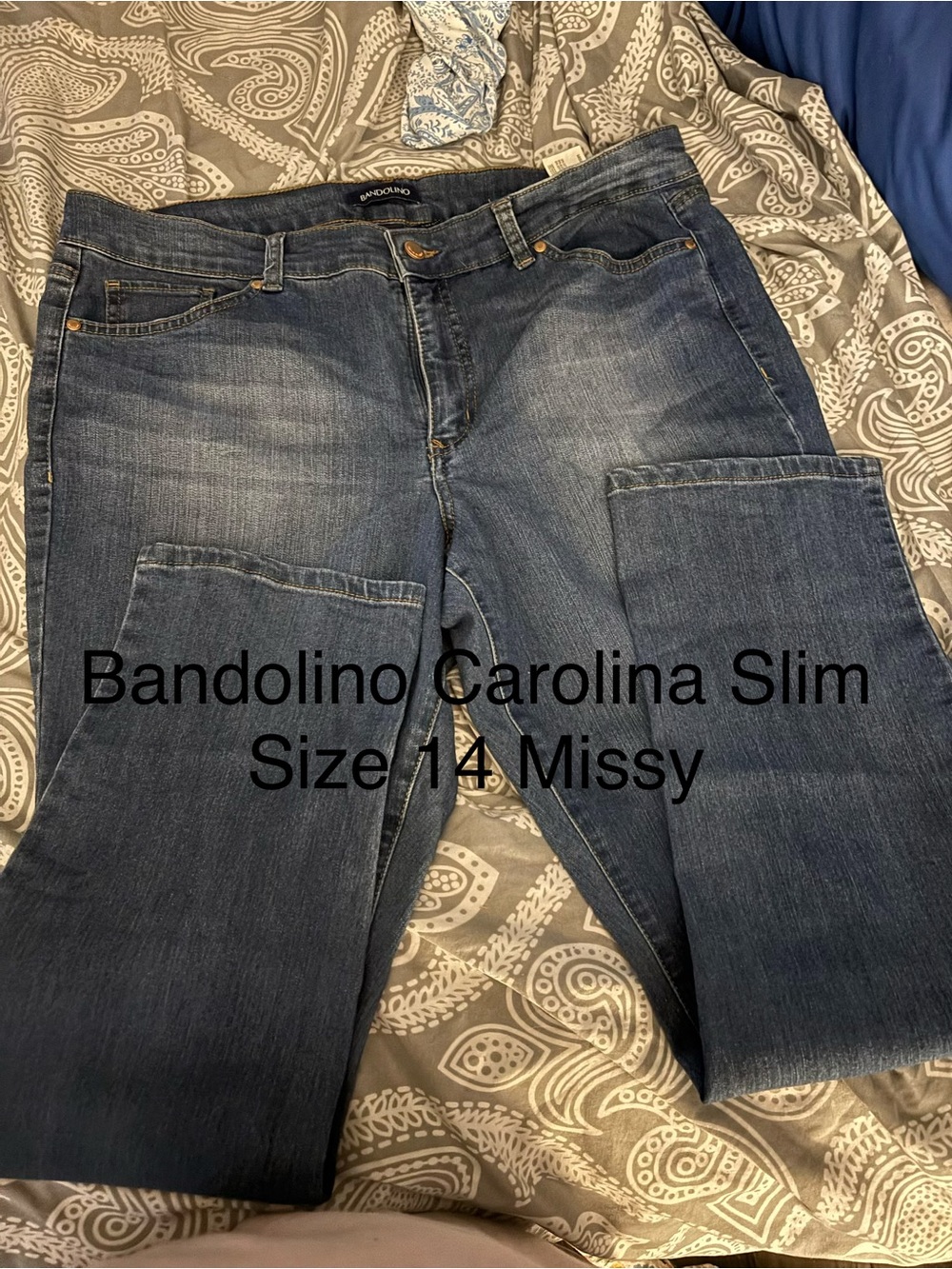 Bandolino Straight Leg Jeans in Medium Blue Wash